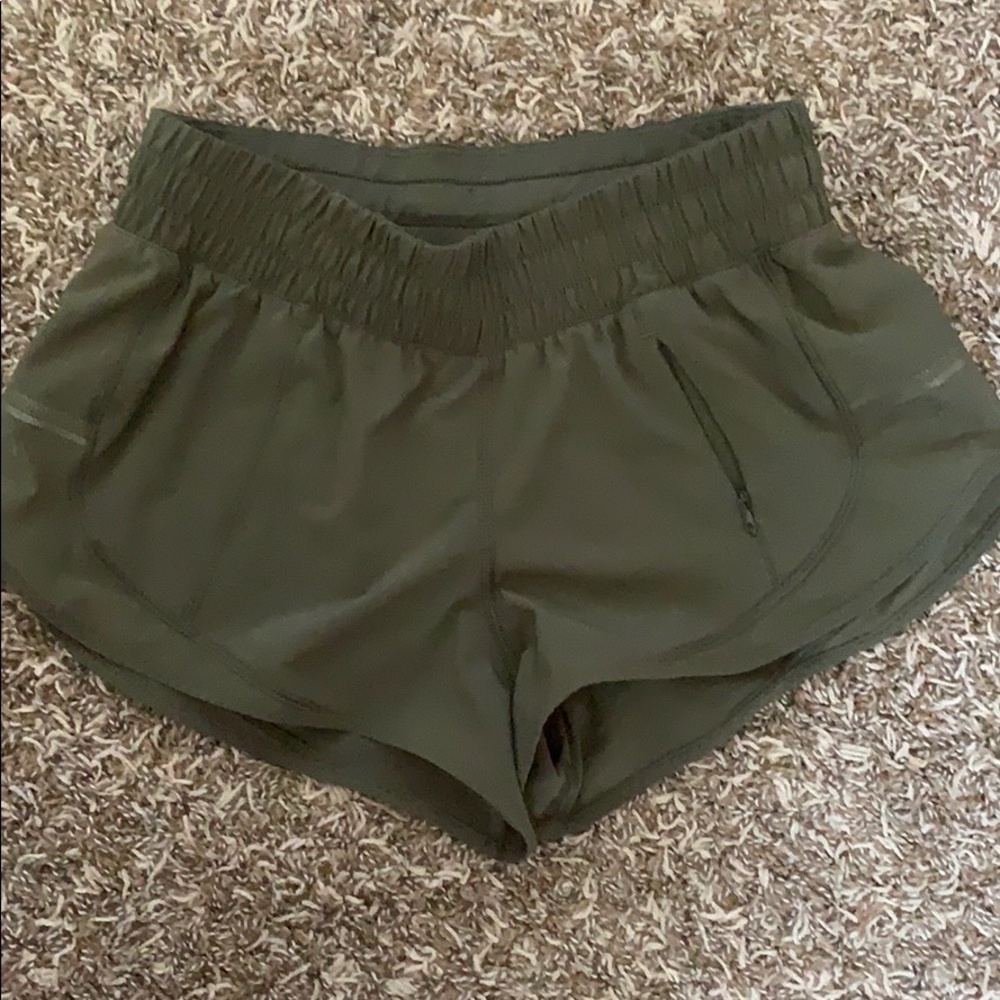 Olive green lululemon shorts